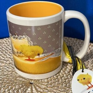 NWT Rise N Shine Ceramic 18oz Elvira C.R. Gibson Easter Chick Coffee Mug